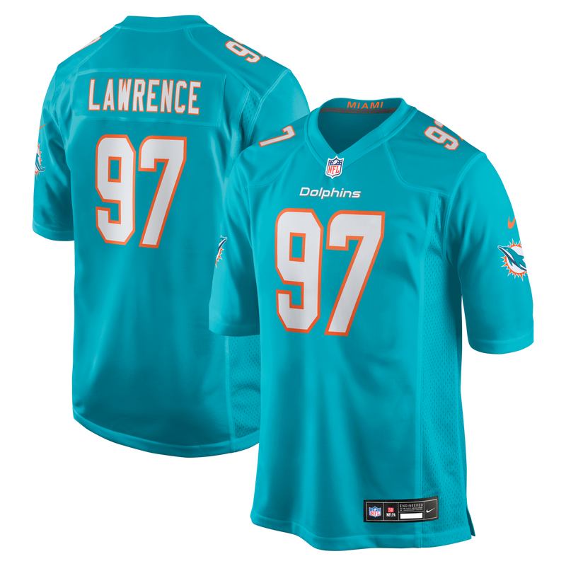 Miami Dolphins Rashard Lawrence Aqua jersey – view 1