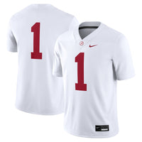 Nike #1 White Alabama Crimson Tide Game Jersey – view 2