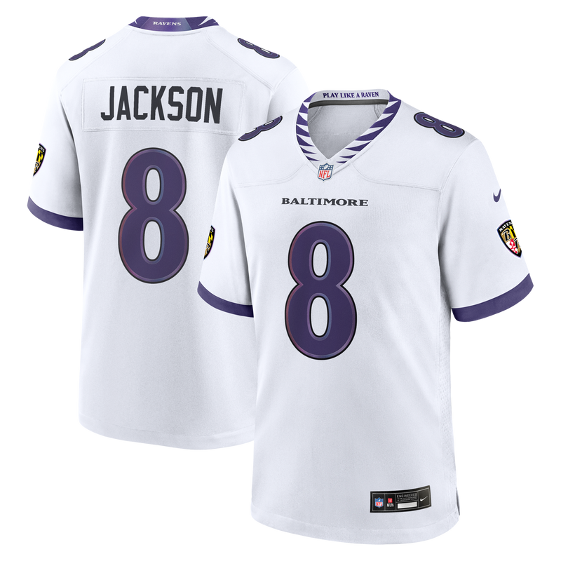 Baltimore Ravens Lamar Jackson White jersey – view 1