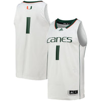 adidas Miami Hurricanes Team Swingman White jersey – view 1