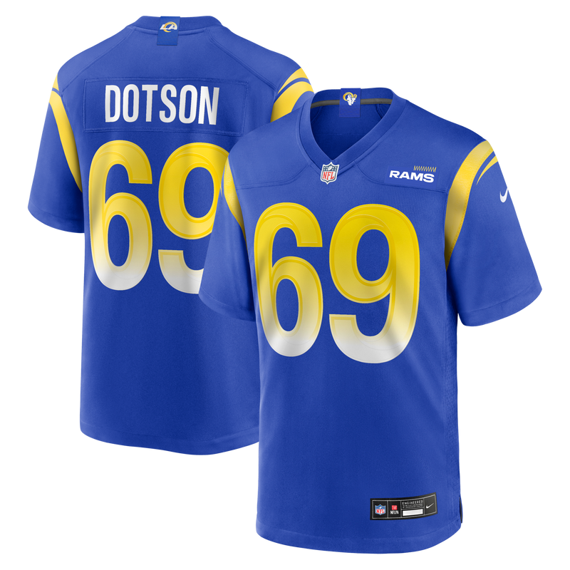 Los Angeles Rams Kevin Dotson Royal jersey – view 1