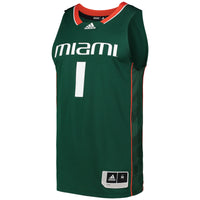 adidas Miami Hurricanes Swingman Green jersey – view 3