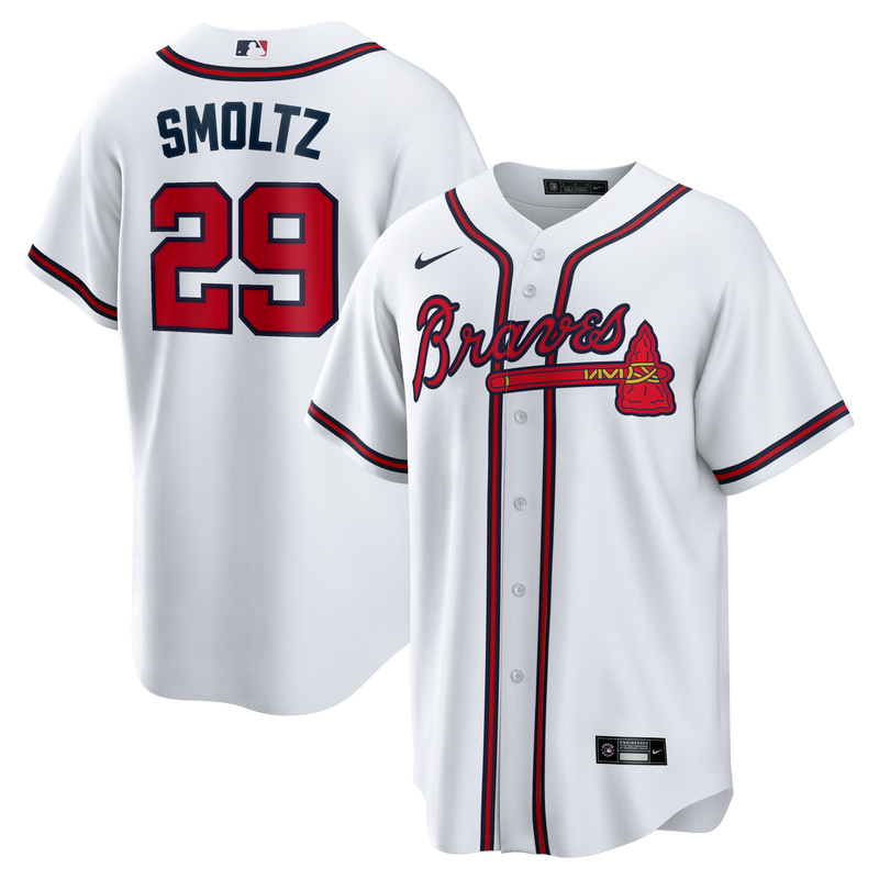 Atlanta Braves John Smoltz White jersey – view 1