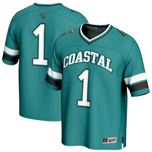 GameDay Greats #1 Teal Coastal Carolina Chanticleers Lightweight Collegiate Football Fashion Jersey
