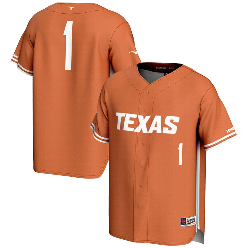 Texas Longhorns Lightweight Baseball Orange jersey – view 1