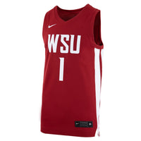 Nike #1 Crimson Washington State Cougars Logo Replica Basketball Jersey – view 3