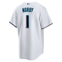Miami Marlins Connor Norby White jersey – view 4