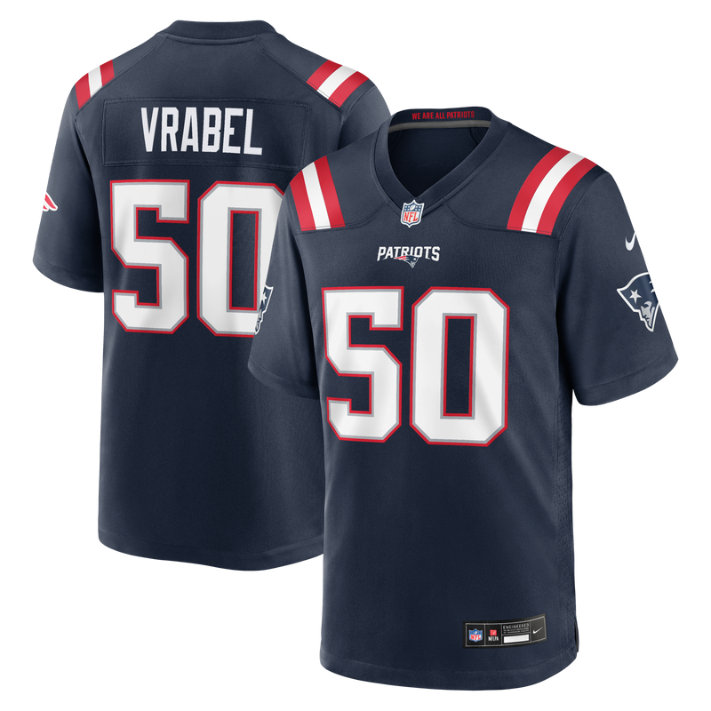 New England Patriots Mike Vrabel Navy jersey – view 1