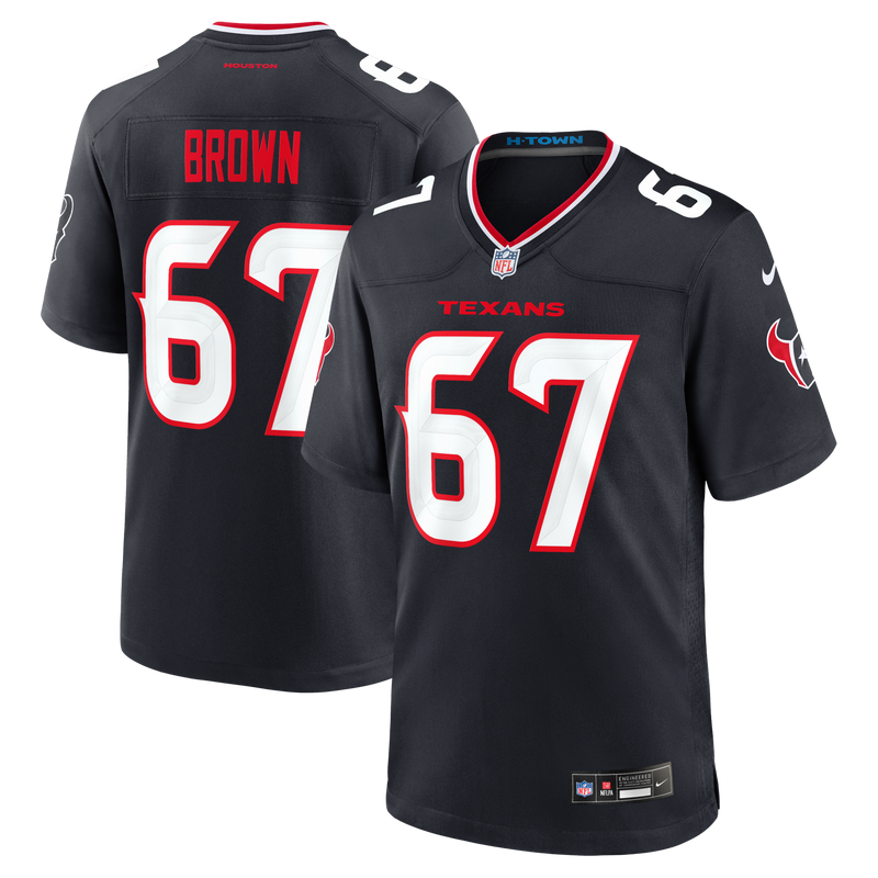 Houston Texans Evan Brown Navy jersey – view 1