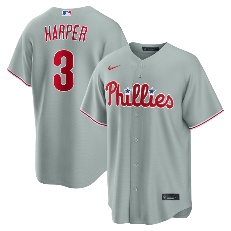 Philadelphia Phillies Bryce Harper Gray jersey – view 1