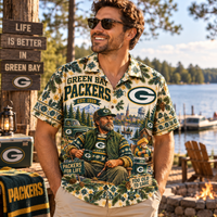 Green Bay Cabin Hawaiian Shirt - Lifestyle