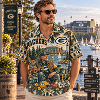 Green Bay Lakeside Hawaiian Shirt - Detail