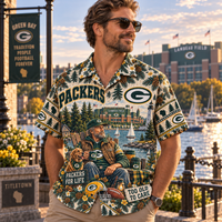 Green Bay Lakeside Hawaiian Shirt - Lifestyle