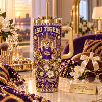 Louisiana Rhinestone 40oz Tumbler - Lifestyle
